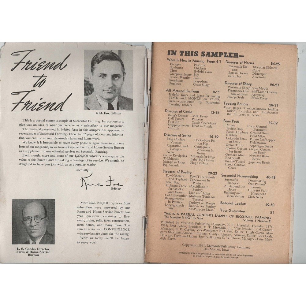 Vintage 1941 Successful Farming Sampler Magazine Booklet Meredith Publishing G- - Picture 3 of 3